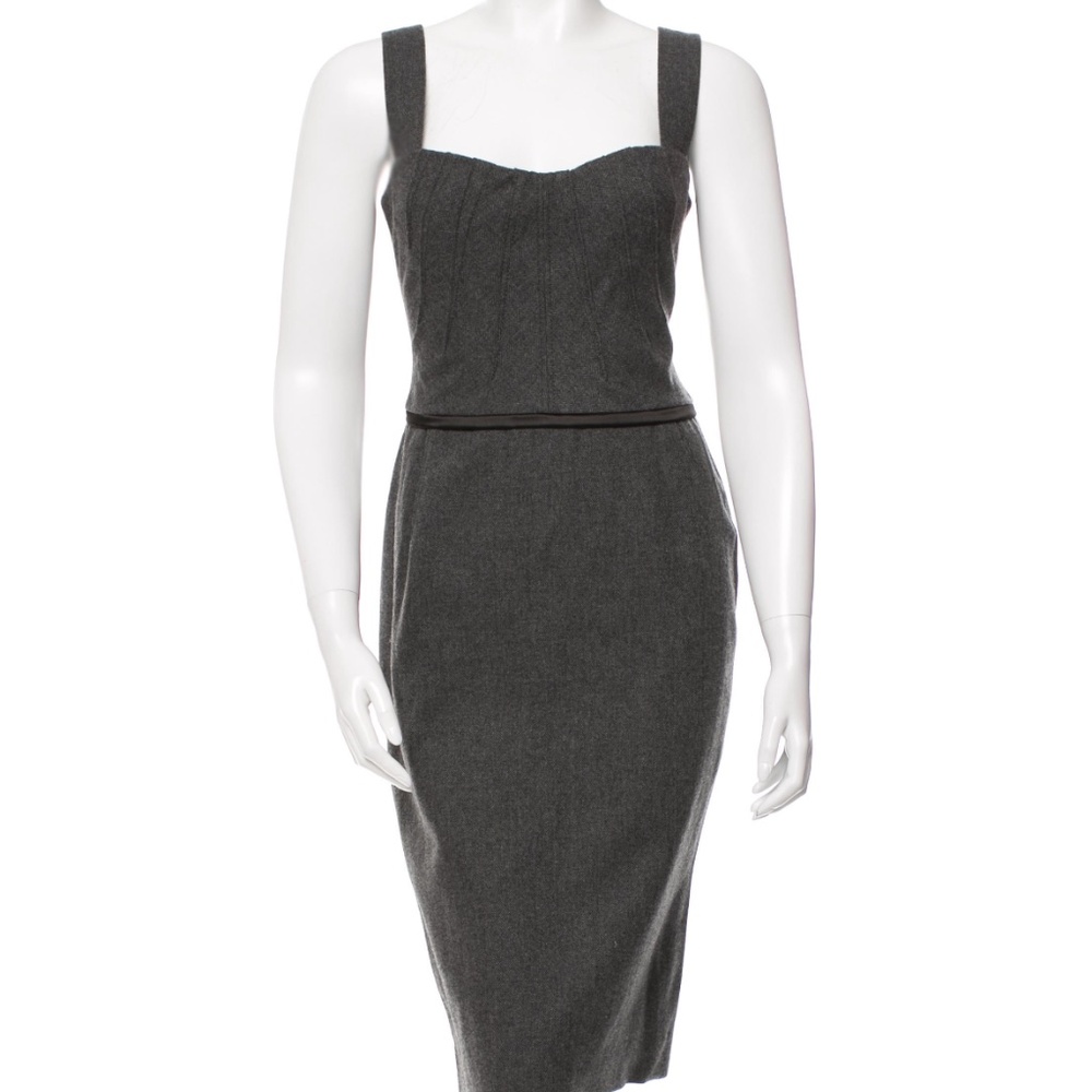 D&G Gray sleeveless sweetheart dress 46 Sz 10